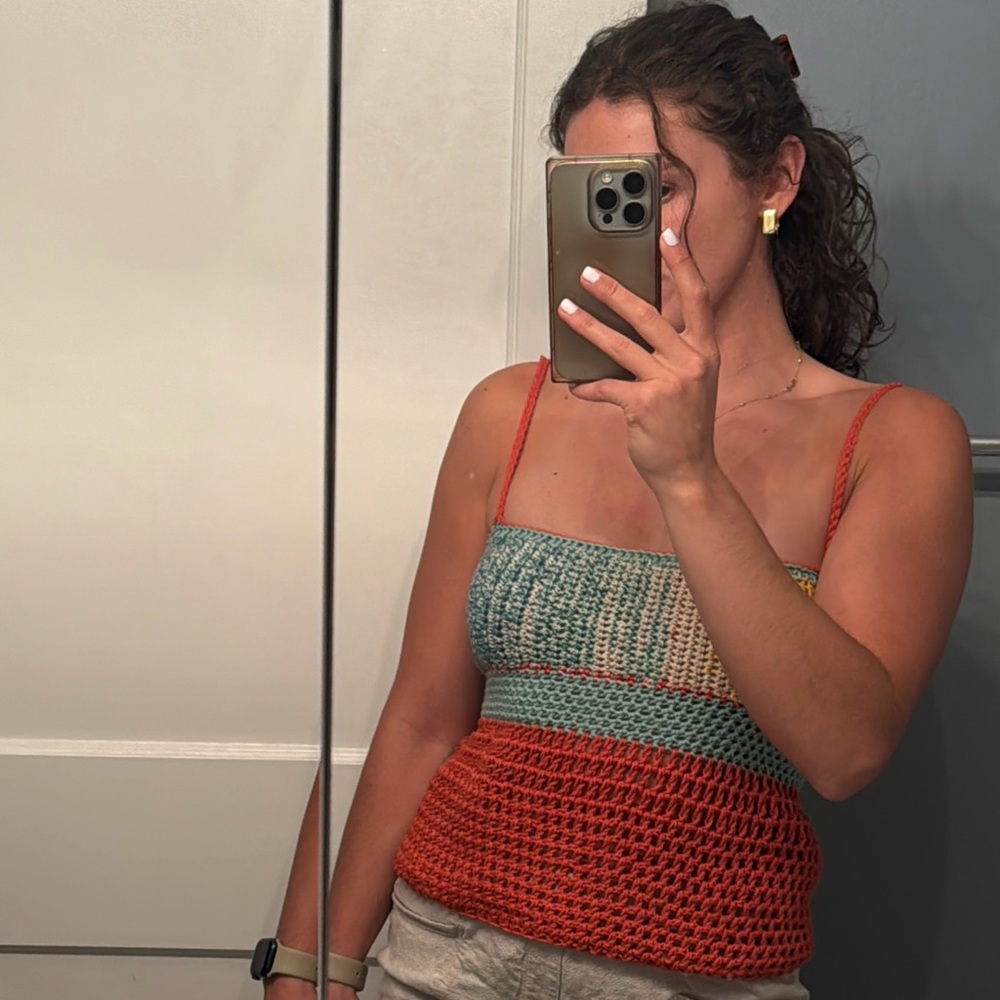 Handmade crochet multicolored tank top!